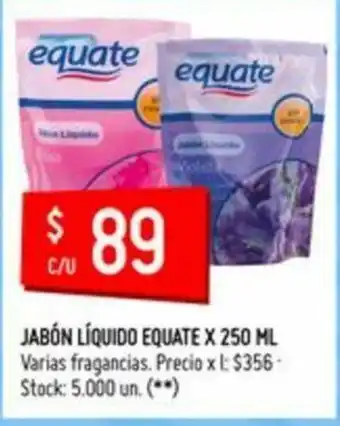 Walmart Jabón Liquido Equate x 250ml oferta