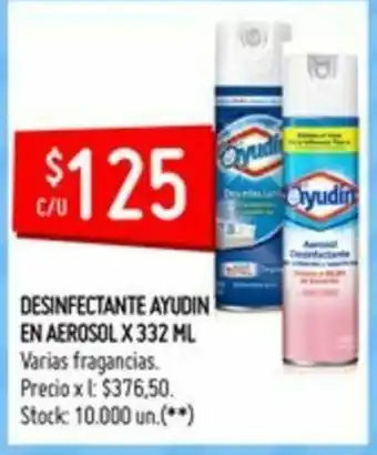 Walmart Desinfectante Ayudín En Aerosol x 332ml oferta