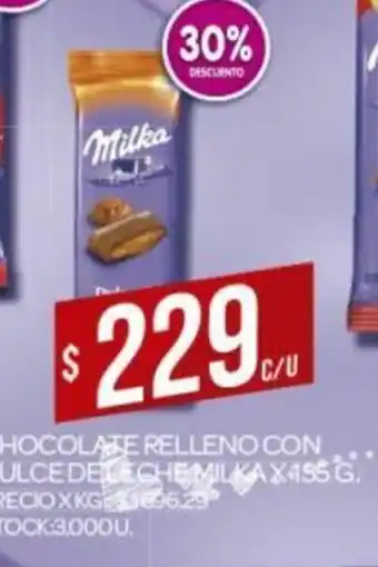 Supermercados DIA Milka Chocolate Relleno Con Dulce De Leche x135g oferta