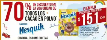 Supermercados DIA Nesquik Cacao En Polvo x 360g oferta