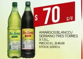 Supermercados DIA Tres Torres Amargos Blanco/Serrano x 1.5L oferta