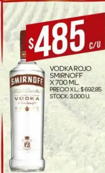 Supermercados DIA Smirnoff Vodkarojo x 700ml oferta