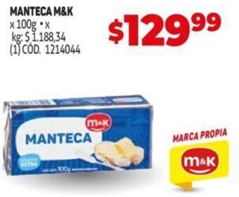 Makro Manteca M&K 100g oferta