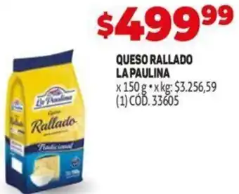 Makro Queso Rallado La Paulina 150g oferta