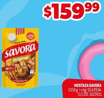 Makro Mostaza Savora 250g oferta