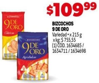 Makro Bizcochos 9 de Oro 215g oferta