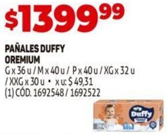 Makro Pañales Duffy Oremium oferta