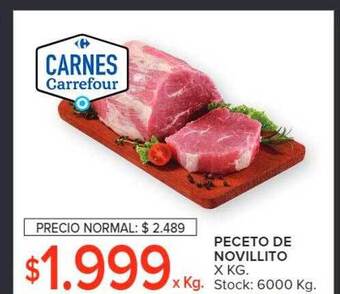 Carrefour Peceto de novillito x kg oferta