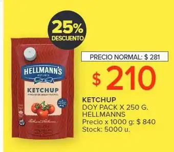 Carrefour Ketchup doy pack hellmanns 25% descuento oferta