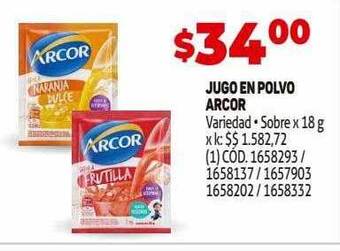 Makro Jugo en polvo arcor oferta