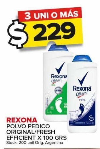 Carrefour Maxi Polvo pedico rexona x 100g oferta