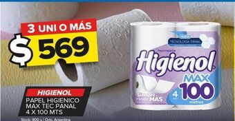 Carrefour Maxi Papel higiénico higienol 4 x 100mts oferta
