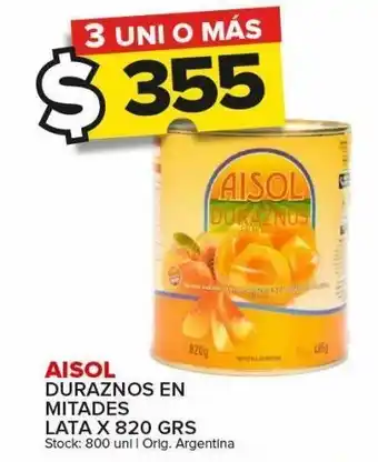 Carrefour Maxi Duraznos en mitades aisol x 820g oferta