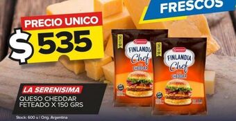 Carrefour Maxi Queso cheddar la serenísima x 150g oferta