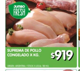Jumbo Suprema de pollo congelado oferta