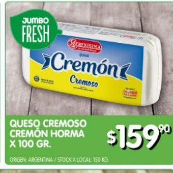 Jumbo Queso cremoso cremón horma oferta