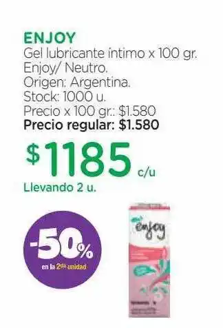 Farmacity Enjoy gel lubricante intimo enojoy-neutro oferta