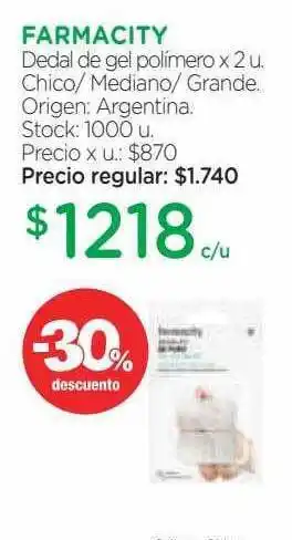 Farmacity Farmacity dedal de gel polimero x 2 chico- mediano- grande oferta