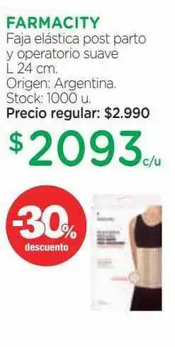 Farmacity Farmacity faja elástica post parto y operatorio suave l 24 cm oferta