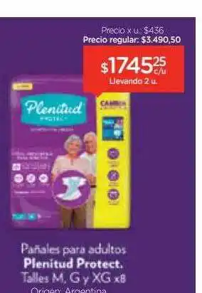 Farmacity Pañales para adultos plenitud protect. oferta