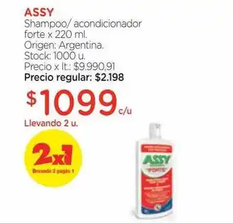 Farmacity Assy shampoo- acondicionador forte x 220 ml oferta