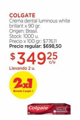 Farmacity Colgate crema dental luminous white brillant oferta