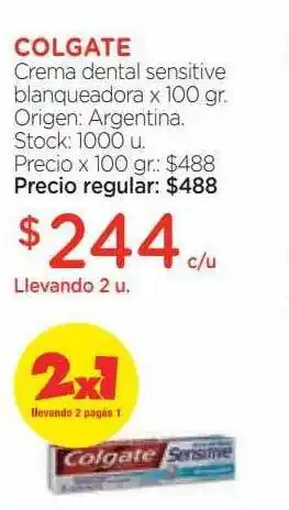 Farmacity Colgate crema dental sensitive blanqueadora oferta