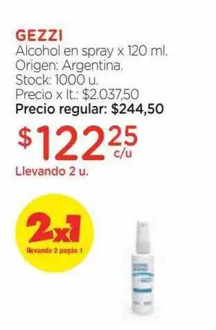 Farmacity Gezzi alcohol en spray oferta
