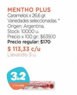 Farmacity Mentho plus caramelos oferta