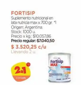 Farmacity Fortisip suplemento nutricional en lata nutricia max oferta