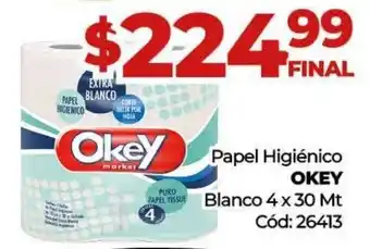 Diarco Papel Higiénico Okey Blanco x 4 x 3m oferta