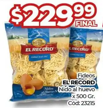 Diarco Fideos El Record Nido al Huevo x 500g oferta