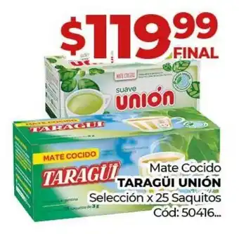 Diarco Mate Cocido Taragüi / Unión Selección x 25 saquitos oferta