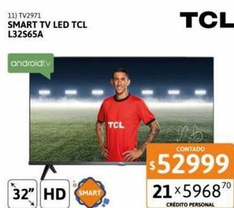 Cetrogar Smart tv led 32" tcl l32s65a android hdr oferta