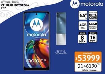 Cetrogar Celular motorola e32 6.5" 4/64gb gris oferta