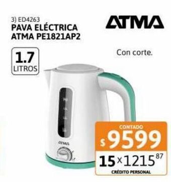 Cetrogar Pava eléctrica con corte 91pe1821ap2 1.7lt atma oferta