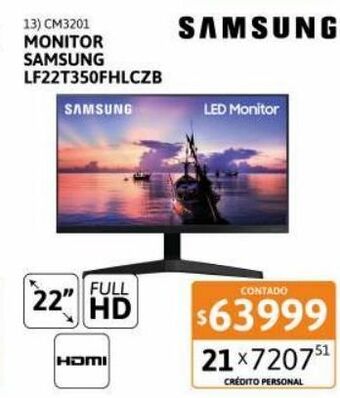 Cetrogar Monitor 22" full hd lf22t350fhlczb samsung oferta