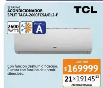 Cetrogar Aire acondicionado split tcl oferta