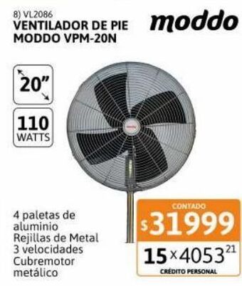 Cetrogar Ventilador de pie 20" vpm-20n moddo oferta