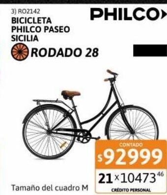 Cetrogar Bicicleta philco r28 paseo sicilia ng oferta