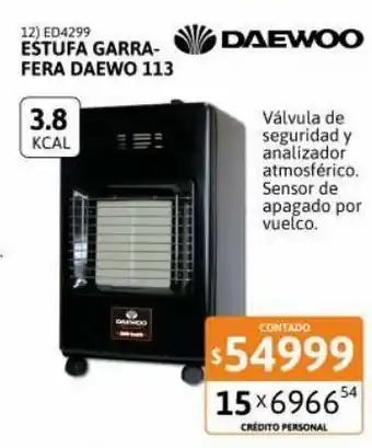 Cetrogar Estufa garrafera daewo 3800 c/h oferta