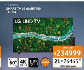Cetrogar Smart tv led 60" lg 60up7750 ultra hd thinq 4k oferta