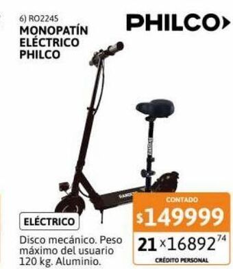 Cetrogar Monopatín eléctrico 250w philco oferta
