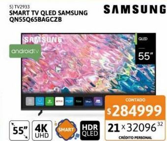Cetrogar Smart tv qled 55" samsung qn55q65bagczb 4k ultra hd oferta