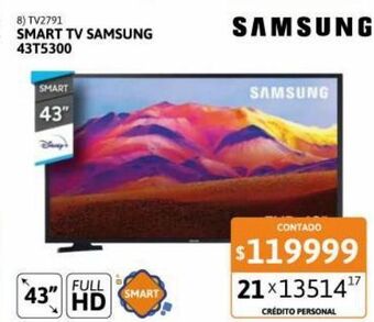 Cetrogar Smart tv led 43" samsung 43t5300 full hd oferta