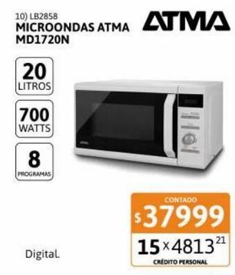 Cetrogar Microondas md1720n 20lt atma oferta