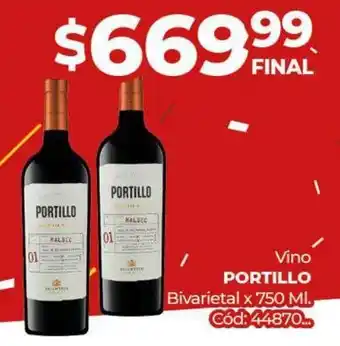 Diarco Vino Portillo Bivarietal x 750ml oferta