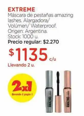 Farmacity Extreme máscara de pestañas amazing lashes. alargadora-volúmen- waterproof oferta