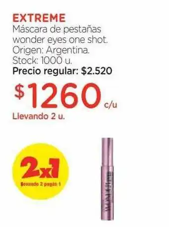 Farmacity Extreme máscara de pestañas wonder eyes one shot oferta