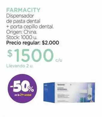 Farmacity Farmacity dispensador de pasta dental + porta cepillo dental oferta